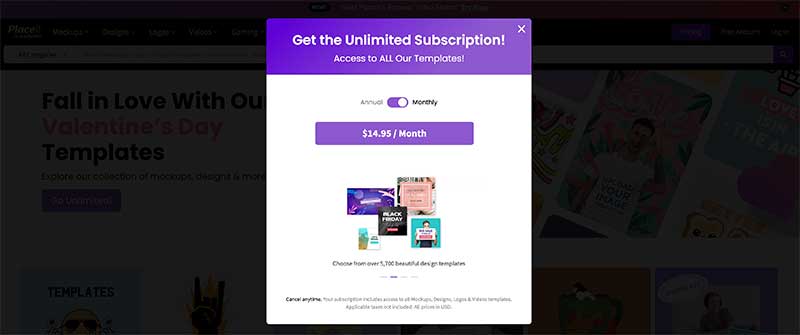Placeit PRicing