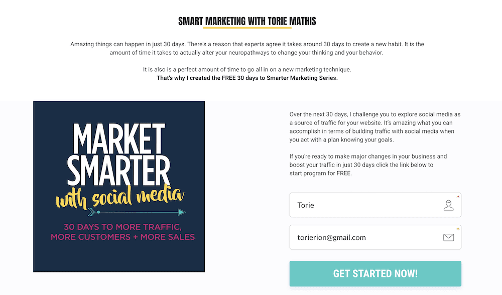 Email Course example | Torie Mathis